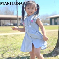 Linen dress for girls 3-7 YEARS OLD, 15KG-35KG for girls Summer Size 15kg 35kg