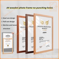 Solid Wood Picture Frame Wall Hanging No Drilling A3 Frame
