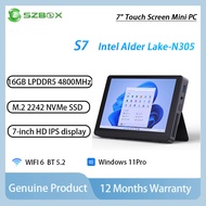 SZBOX S7 7" /5.5"inch Touch Screen Mini PC Intel N150/N200/N305/i3-N300 Windows 11 Wifi 6 Portable D