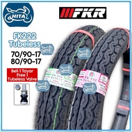 FKR FK222 Tubeless 70/90-17 80/90-17 Tayar Tyre Bunga TT100 Ready Stock