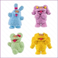 SQ4 4pcs Kenelephant Moai Monster Flocked Figurine Model Decorative Sculpture plush doll gift for ki