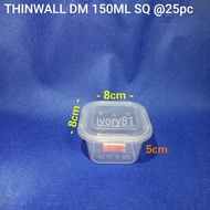 Thinwall food container 150ml kotak SQ/ Cup salad 150ml / Cup puding /