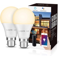 LE Smart Bulb, B22 Smart Light Bulb Bayonet, Works with Alexa and Google Home, Dimmable App and Voic