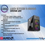 AMD RYZEN 3 3200G Desktop PC Set 4-Cores DDR4 16GB RAM / 256 SSD Full Set Gaming Desktop Computer