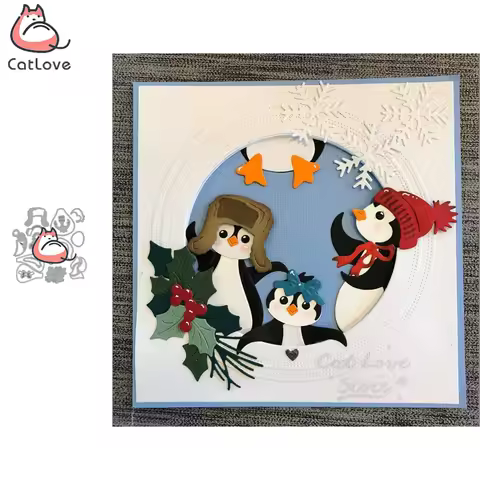 Penguin Animal Metal Cutting Dies Scrapbooking Stencil Die Cuts Card Making DIY Decorative Craft Emb