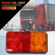 12V 24V 12-80V 10LED Waterproof Dual Color Car Truck Led Tail Light Warning Tail Lights Lamp For Caravan Truck Truck Boa