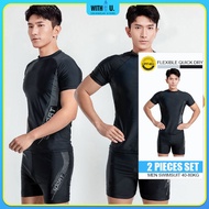 🇲🇾 READY STOCK Swimming suit man plus size 2-piece baju renang lelaki swimsuit man 泳衣 男 swimming jam