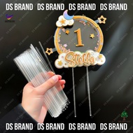 Dekorasi Kek Akrilik / Acrylic Cake Stick DIY Reusable Ticker / Cake 5Mm Square ToPPer DIY / DIY Sti