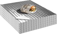 100 Pack 11.8" x 11.8" Insulation Sandwich Wrapping Paper Aluminum Foil Sheet, Pre Cut Individual Ti