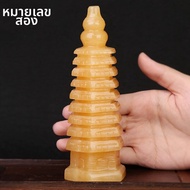DINGFENGGE | ต้น Pagoda Wenchang 9 ชั้น จากหยกขาวและหินออบซิเดียน
