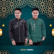 HITAM KEMEJA Koko Shirt Combination Of The Latest Men's Long Sleeve Batik Premium Modern Black Koko Shirt For Men