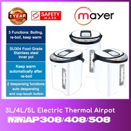 Mayer Electric Thermal Airpot .... 3 SIZES ..... MMAP308(3L) MMAP408(4L) MMAP508(5L) WITH 1 YEAR WARRANTY