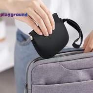 [playground] Silicone Coin Purse Keychain Small Silicone Pouch Wired Earbud Case 10x8cm/3.94x3.15 In