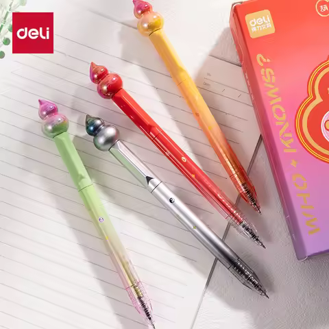 Deli 4/8pcs Black Ink Cute Quick-drying Gel Pen Stationery Gift School Student Supplies Signing Pen 