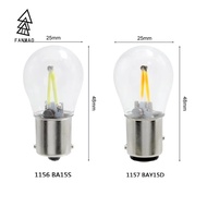 FANMAODZ 1Pcs P21W LED Bulb Car Signal Lamp 1156 BA15S 1157 BAY15D COB Filament Auto Brake Light Rev
