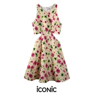 iCONiC Amaz Dress #9075 ชุดเดรสสั้น สีครีม ยาว33" ลายดอกไม้ สีครีม ผ้าไหม เดรสออกงาน เดรสงานแต่ง เดรสเจ้าสาว เดรสลายดอก เดรสแฟชั่น