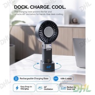SOTHING Handheld Fan with 60° Oscillating Charging Dock, Cooling Plate | 4.43 in Oversized Fan Head,