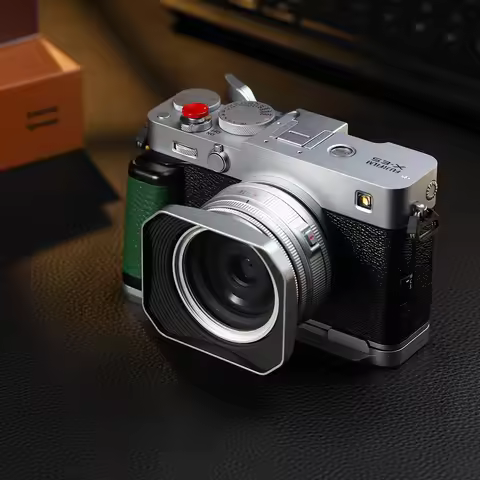 Haoge Squaret Metal Lens Hood for Fujifilm XF23mm F2.8 & Fuji XF27mmF2.8 R WR Lenses ,With Metal Cap