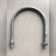 PUTIH Galvanized U Bolt 1/2x5 Inch U Bolt White U Pipe Clamp U Bolt+2 Nuts