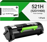 521H Remanufactured Toner Cartridge Replacement for Lexmark 521H 52D1H00 Work with MS710 MS711 MS810