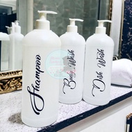 NEW 1000ml Transparent Pump 1L Bottle. Aesthetic Bottle Refill Soap Dispenser Can Be Customized Bath