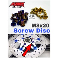 M8 FRONT REAR DISC PLATE SCREW SKRU PIRING Y15ZR Y125Z LC135 RS150 LAGENDA R15M RSX150 KRISS ACCESSORIES Y16ZR MT15 R15