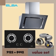 *PROMO* Elba Kitchen Chimney Hood - Black EH-E9122ST(BK) and EGH-M8442G(BK) EH-E9122ST