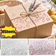 10 Sheets Acrylic Crystal Sticker, 3D Diamond Design for Gift Wrapping, Happy Birthday & Best Wishes