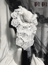 Kẹp Tóc Ren Gothic Lolita Dark Tower Original Feathers Subculture Hair Accessories Cap Trong Anime G