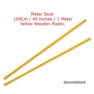 Meter Stick 100Cm / 40 Inches / 1 Meter Yellow Wooden Plastic Meter Stick