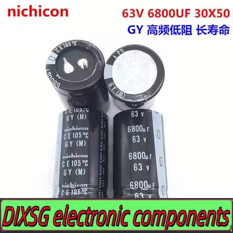 DIXSG （1PCS）63V6800UF 30X50 Nichicon aluminum electrolytic capacitor 6800UF 63V 30*50 GY high freque