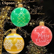 C5GOON Christmas Inflatable Ball Brightly Colored 48cm/18.9in PVC Sturdy Xmas Ornament Festive Print