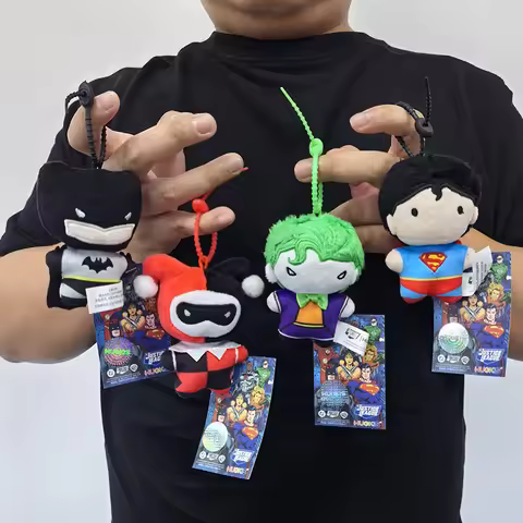 9cm Batman Superman Plush Keychain DC Justice League 9cm Harley Quinn Joker Cute Cartoon Movie Dolls