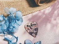 【客製化】紫色小碎石唐松芽押花結他撥片 Guitar Pick