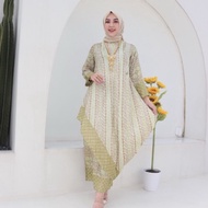 Baju Raya 2023 - Kemboja Kurung Moden, Batik Malaysia Viscose, Free Size, Kain Lipat Bergetah, Sejuk
