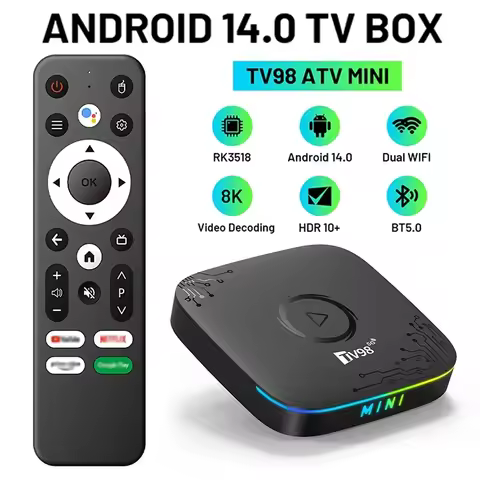 Android 14 Network Player TV Box TV98 ATV MINI Set-top Box Smart Home Theater Box USB TV Box Home Th