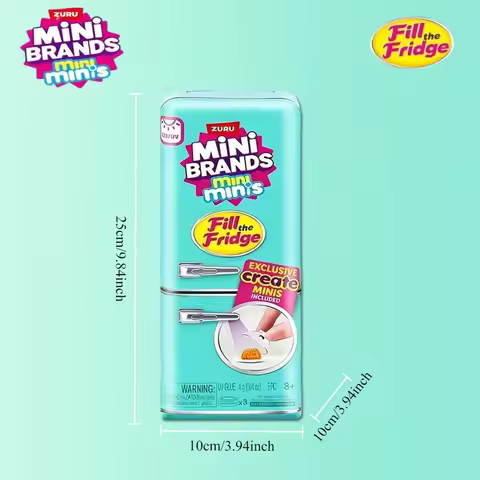 New ZURU Mini Brands Refrigerator Ball Surprise Blind Box Super Mini Snacks Toys For Role Play Home 
