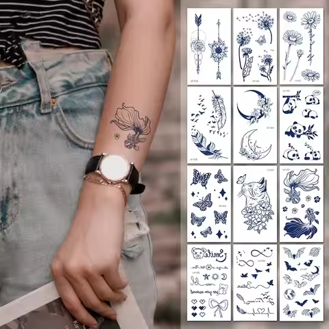 Semi-Permanent Temporary Tattoo Sticker for Girl Men Boy Long-Lasting 1-2 Week Waterproof & Realisti
