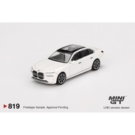 BMW i7 xDrive60 Mineral White //819 Mini GT 1/64 DIECAST MODEL