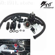 Universal Adjustable Fuel Pressure Regulator Guage Kit Oil Line 100PSI Guage fpr AN6 Oil Hose Fittin