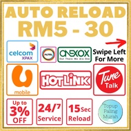 Automatic PREPAID TOPUP FOR UMOBILE CELCOM TUNETALK MAXIS ALTEL HOTLINK XPAX XOX & AUTO RELOAD U MOB