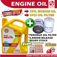S2U Original Engine Oil Shell Helix HX5 15W40 SN CF A3 B3 4Liter Proton Perodua Toyota Honda Nissan 