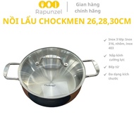 CHOCKMEN 26cm and 30cm hot pot, soup pot, large stainless steel pot, pot with CHOCKMEN glass lid, la