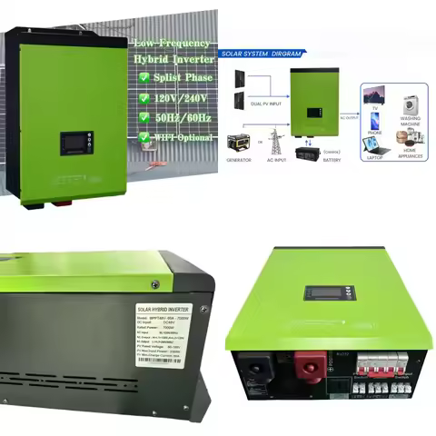 Low Frequency Split Phase Inverter 48v 5kw 3KW 24 Volt 6000watt 7KW Pure Sine Wave Hybrid Solar Inve