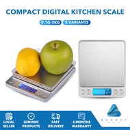 Digital Kitchen Scale - Compact, USB Rechargeable, 3kg/0.1g, Precise Cooking Scale