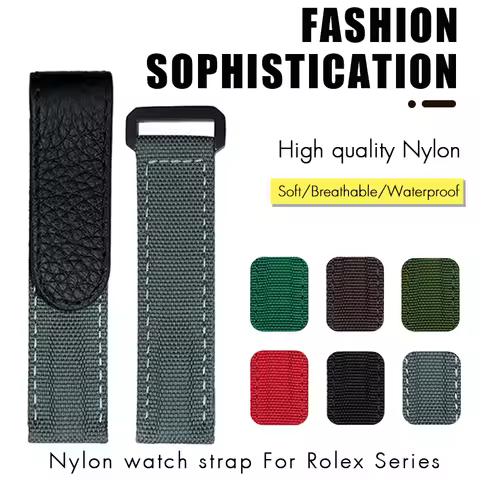19mm 20mm Canvas Nylon Velcro Watchband Fit for Rolex Submariner Daytona GMY Sekio Oris Omega Access
