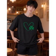 2X753 Lelaki Baju T Shirt Men Tshirt T-shirts Tops Korean Style Round Neck Clothes Plus Size Crop To