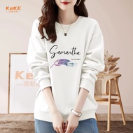 University t 500g White Black Gray Winter Sweatshirt Korean Long Sleeve Fleece Lining M147