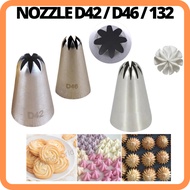 (D42/D46/132) Nozzle 132 D46 D42# 8-tooth cookie cream mounting baking cake tool medium Icing Nozzle