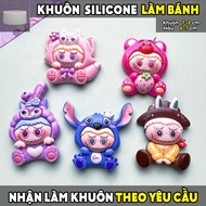 LABUBU 2D silicone mold SET OF 2, DIY mold, cake mold, jelly, pudding, log